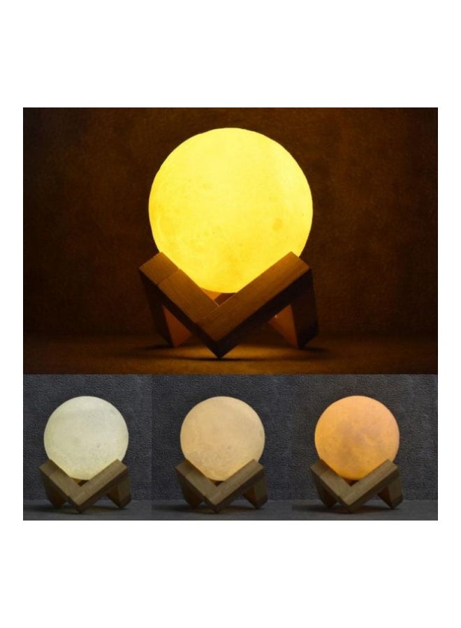 مصباح طاولة ليلي LED على شكل القمر ثلاثي الأبعاد أصفر/أبيض/برتقالي - Image 5