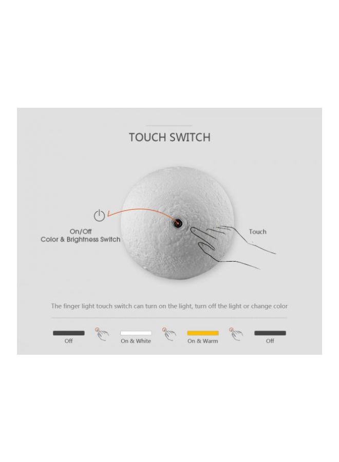 مصباح طاولة LED على شكل القمر ثلاثي الأبعاد أبيض/أصفر - Image 5