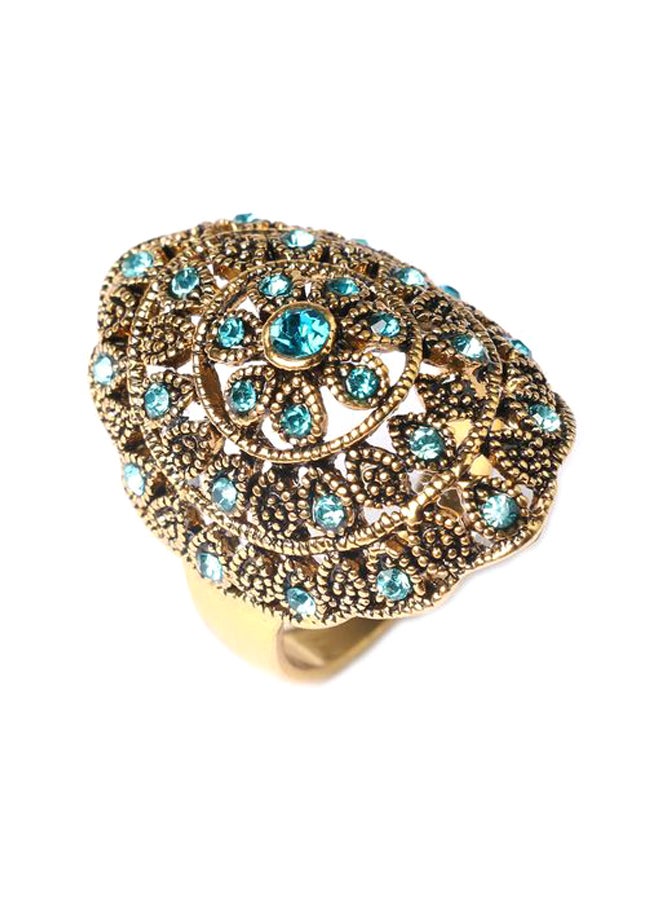 Alloy Hollow Out Rhinestone Ring - Image 1