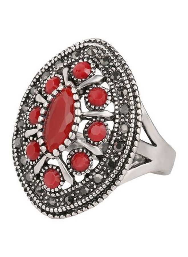 Alloy Ruby Studded Ring - Image 1