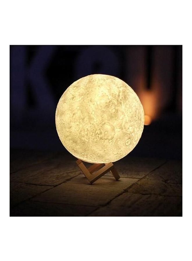 مصباح طاولة LED على شكل القمر ثلاثي الأبعاد أبيض مبهج 13سم - Image 3