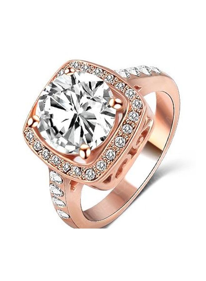 18 Karat Rose Gold Plated Swiss Zircon Studded Ring  - Image 2