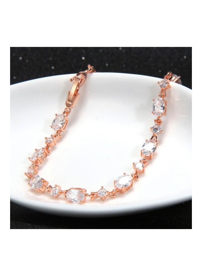 Generic - Rose Gold Plated Austrian Crystal Studded Bracelet - Image 1