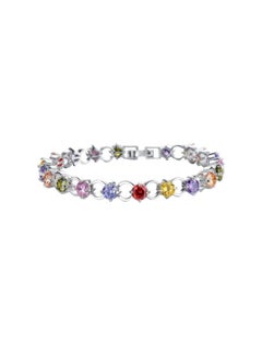 OPK Copper Platinum Plated Cubic Zirconia Studded Bracelet  - Image 1