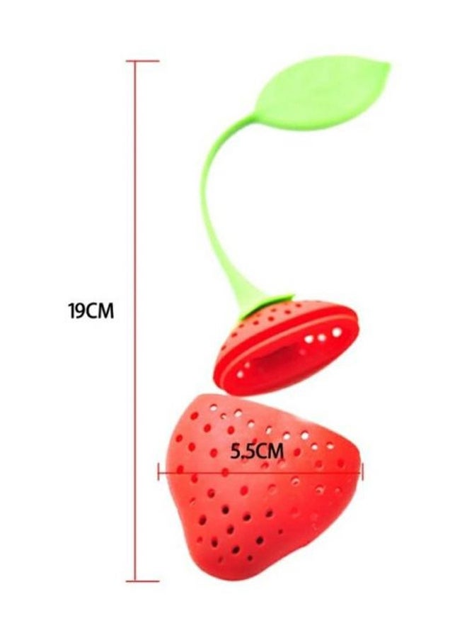Tea Leaf Strainer Herbal Infuser Red/Green - Image 2