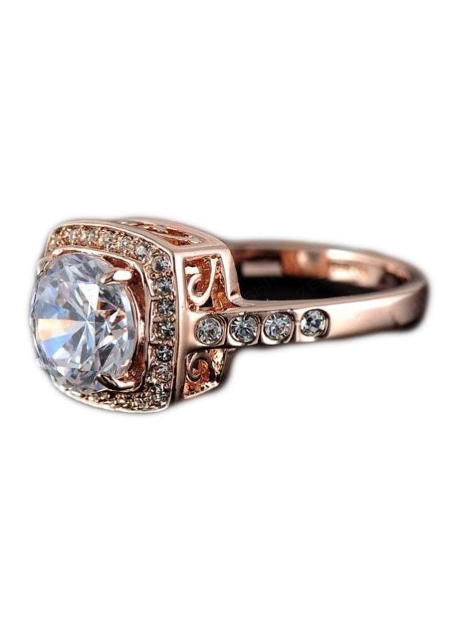 18 Karat Rose Gold Plated Swiss Zircon Studded Ring  - Image 3