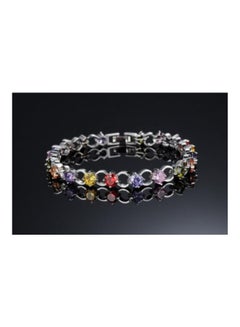 OPK Copper Platinum Plated Cubic Zirconia Studded Bracelet  - Image 4