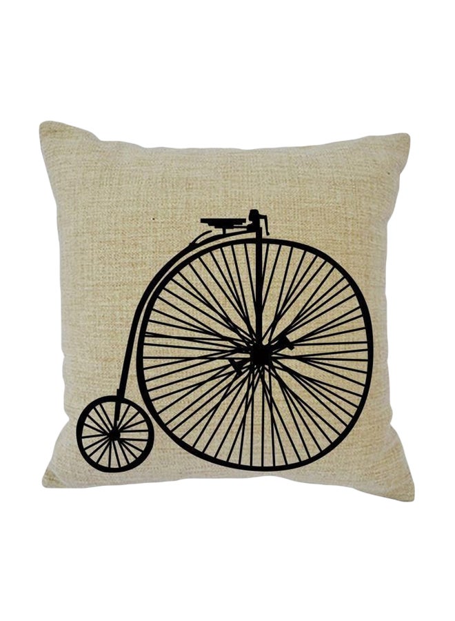 Printed Cushion Cover Beige/Black