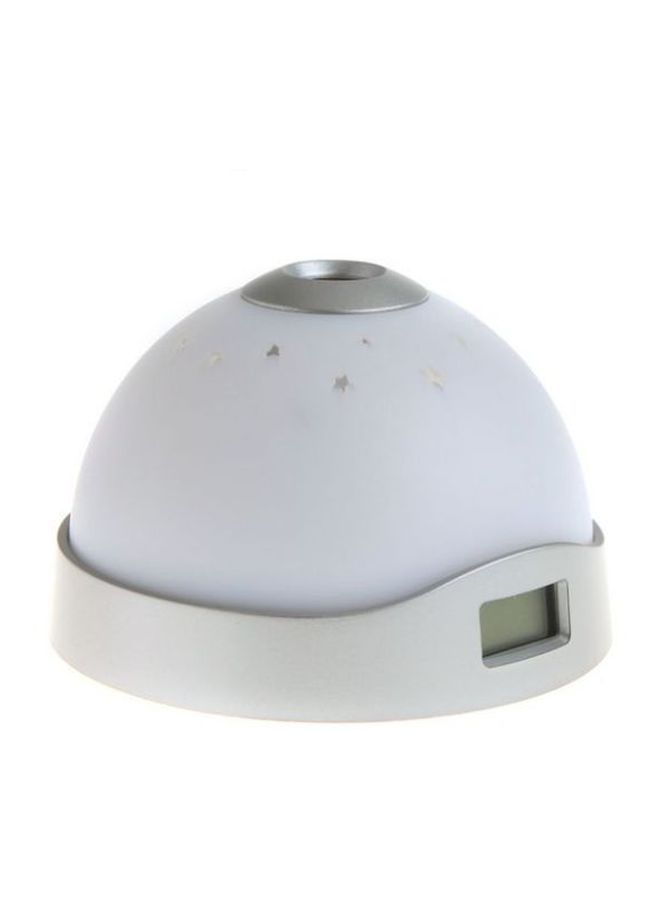 LED Star Night Light Projector Alarm Clock White - Image 2