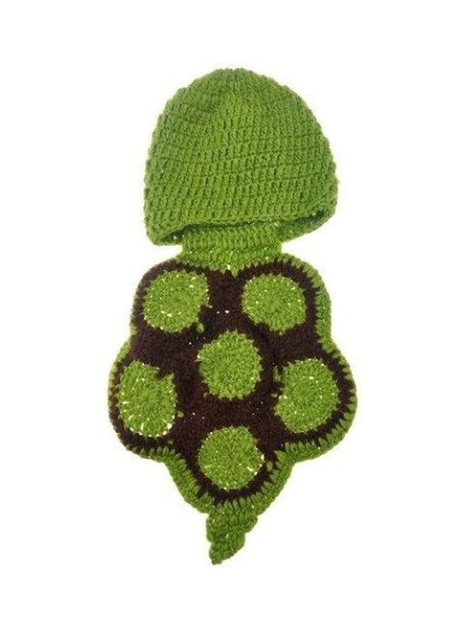 Turtle Design Photography Costume For Newborn Green/Brown  - Image 2