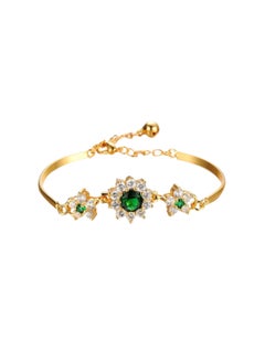 OPK 18 Karat Gold Plated Rhinestone Studded Bracelet  - Image 1