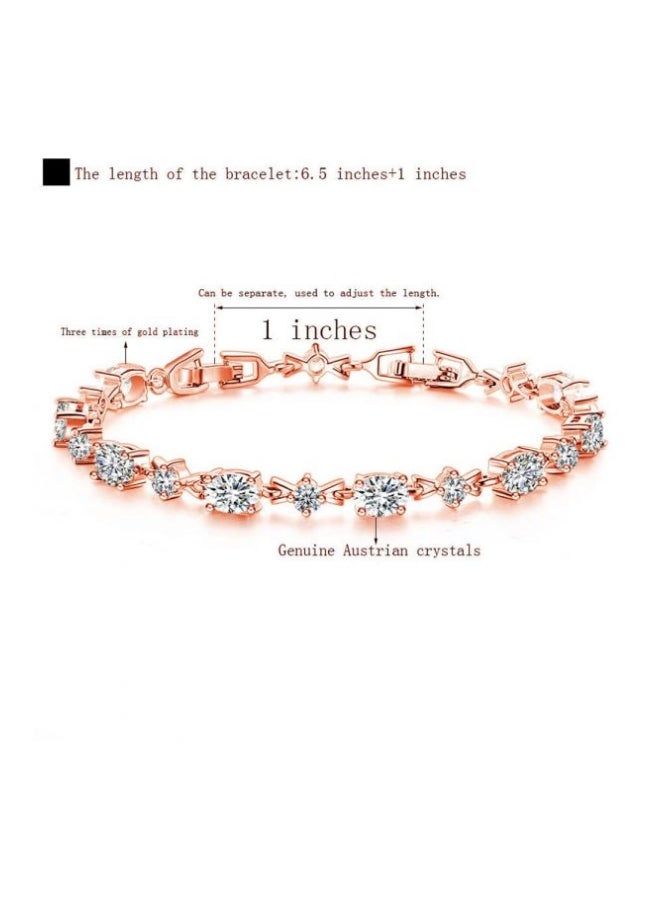 Generic - Rose Gold Plated Austrian Crystal Studded Bracelet - Image 1