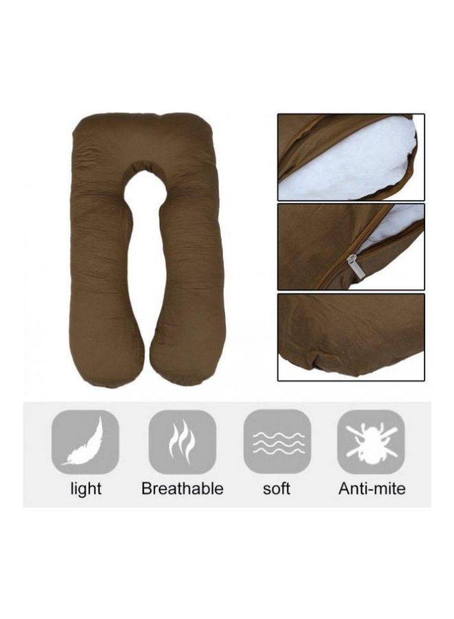 Maternity Pillow Cotton Brown 120x80cm - Image 3