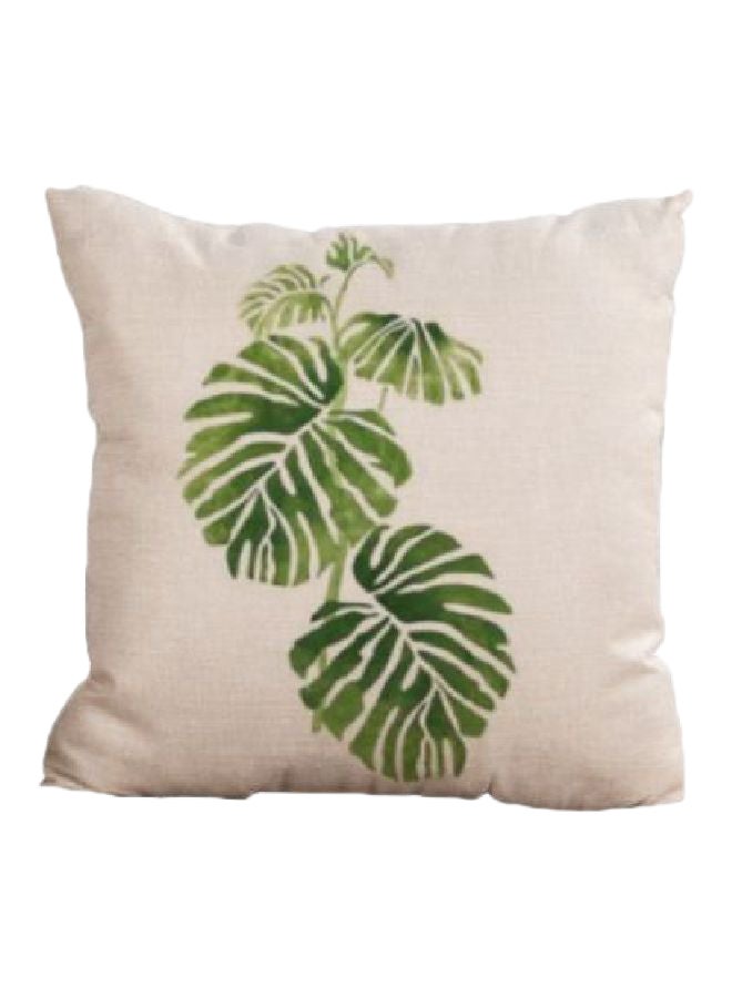 Printed Cushion Cover Beige/Green - Image 1