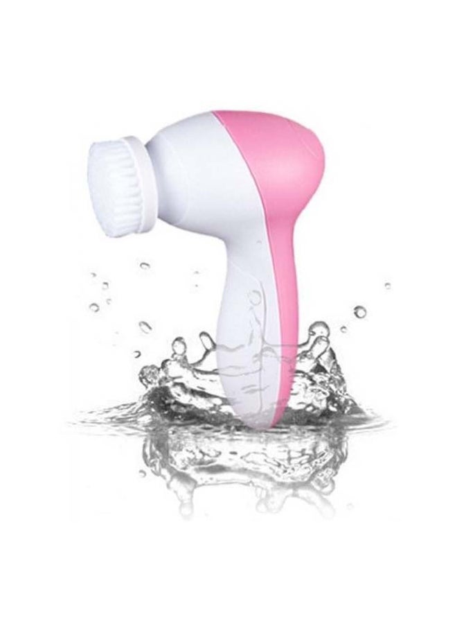 طقم أداة تدليك كهربائية للوجه من 5 قطع أبيض/ وردي - Image 2