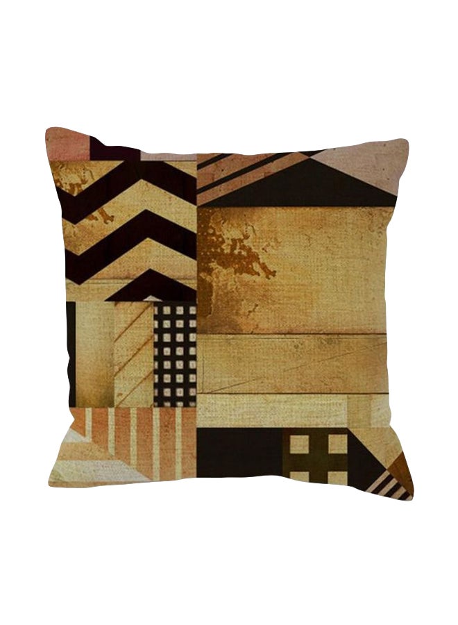 Printed Cushion Cover Beige/Gold/Brown 43x43cm