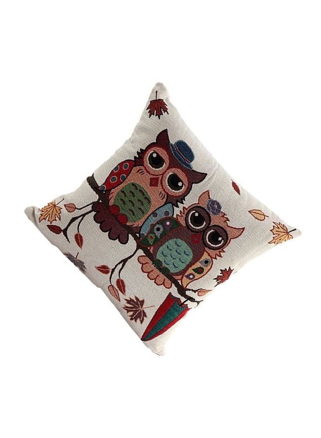 Printed Cushion Cover White/Brown/Black 43x43cm - Image 2
