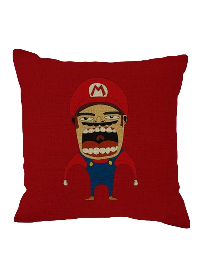 Printed Cushion Cover Red/Blue 16.9x16.9inch - Image 1