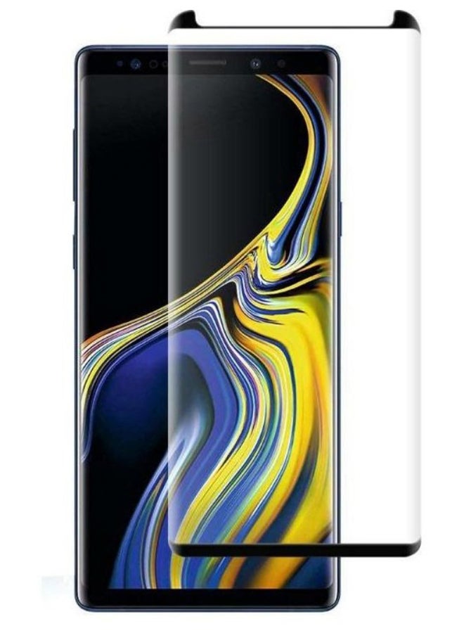 لاصقة حماية للشاشة من الزجاج المقوى لهاتف سامسونج جالاكسي نوت 9 أسود / شفاف