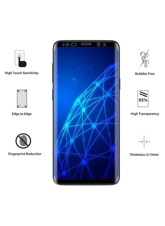 Muzz 2-Piece Tempered Glass Screen Protector For Samsung Galaxy S9 Plus 6.2-Inch Set Clear - Image 2