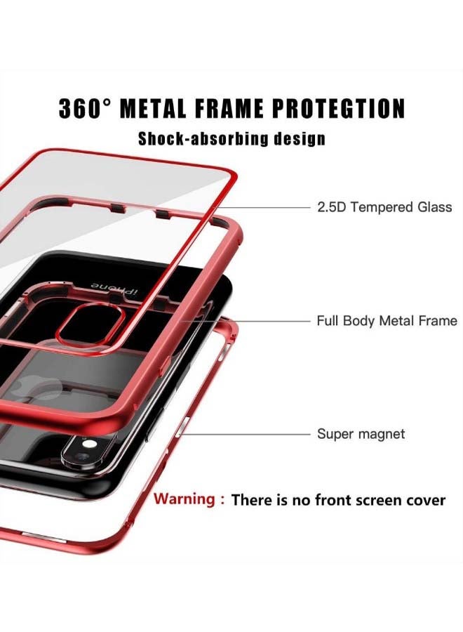 Muzz Case Cover With Screen Protector For Apple iPhone 10/X 5.5-Inch Red/Clear - Image 3