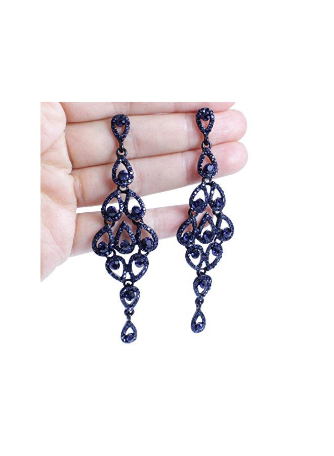 Janefashions Alloy Austrian Crystals And Rhinestone Studded Earrings - Image 2