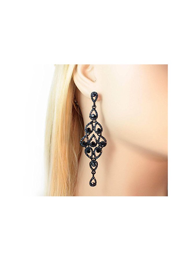 Janefashions Alloy Austrian Crystals And Rhinestone Studded Earrings - Image 3