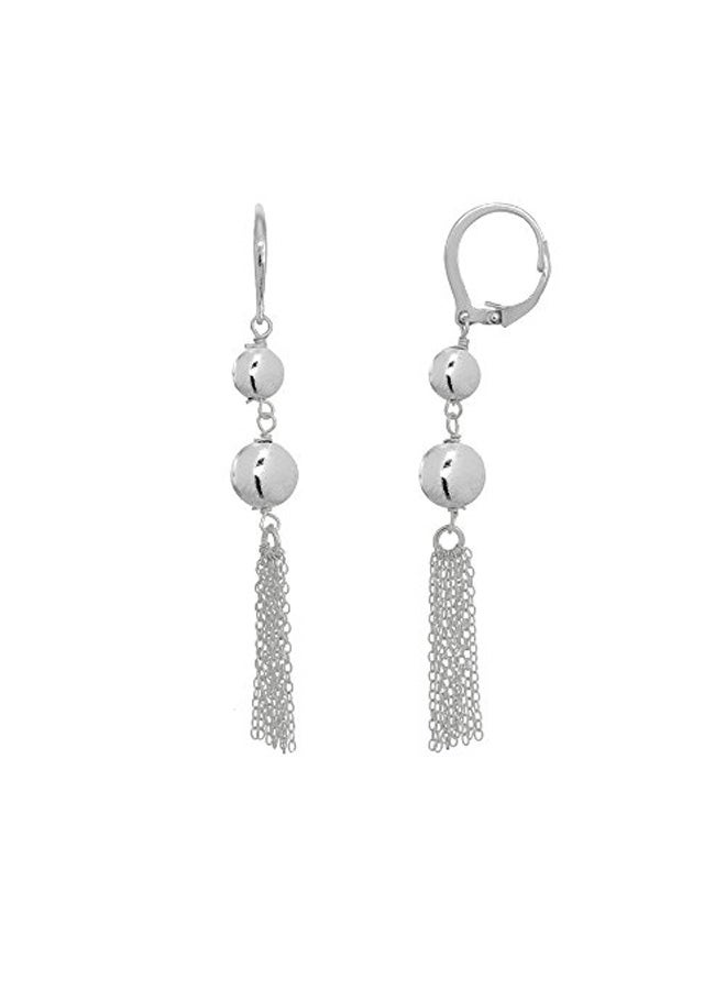 هوبس آند لوبس أقراط من الفضة الإسترليني عيار 925 مزينة بشرابة - Image 1