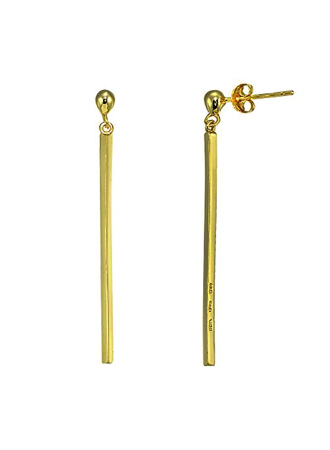 Hoops & Loops 925 Sterling Silver Long Bar Dangle Earrings - Image 1