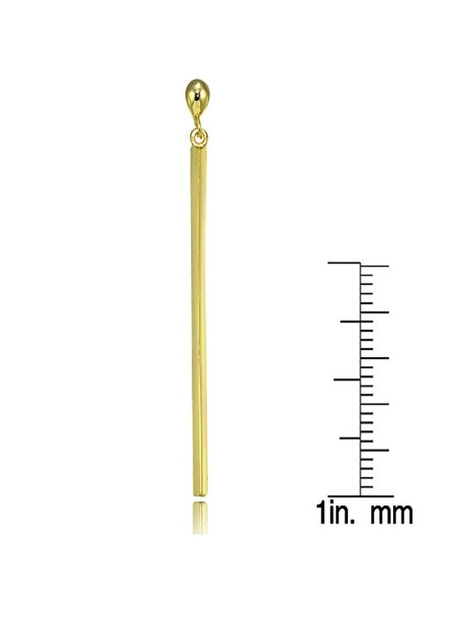 Hoops & Loops 925 Sterling Silver Long Bar Dangle Earrings - Image 3