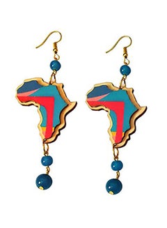 3D Africa Map Dangle Earrings