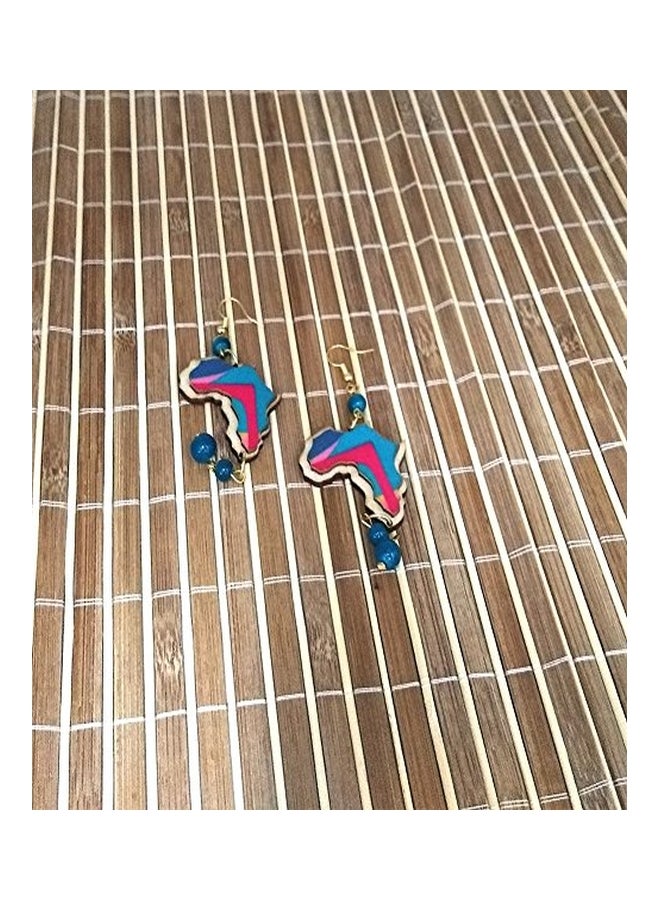 COLORFUL BLING - 3D Africa Map Dangle Earrings - Image 1
