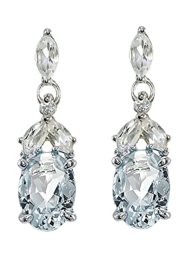 Ice Gems - Sterling Silver Topaz Dangle Earrings - Image 1