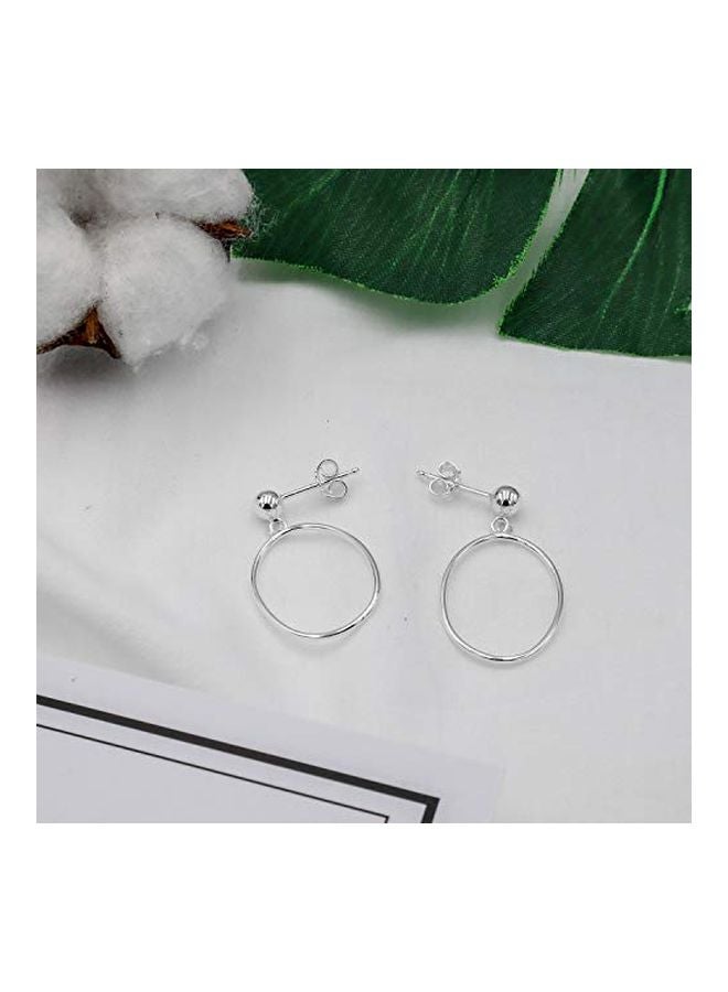 Sea of Ice - 925 Sterling Silver Oval Hoop Earrings - Image 1