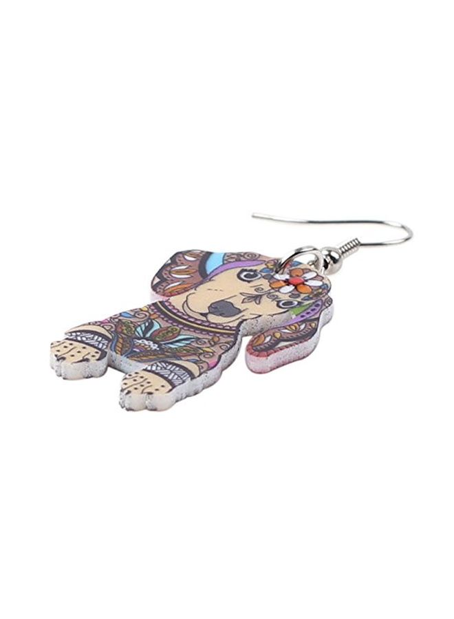 BONSNY Rhodium Plated Dachshund Dog Animal Theme Dangle Earrings - Image 3