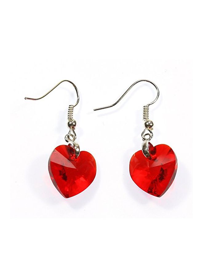 Style ARThouse - Brass Swarovski Crystal Studded Heart Shaped Dangle Earrings - Image 1