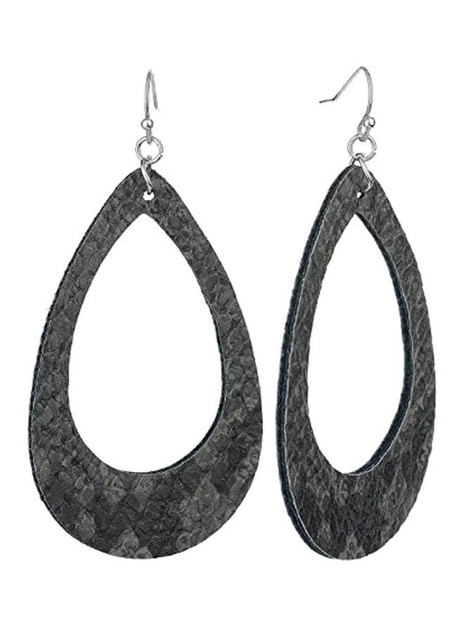 NYFASHION101 Alloy Leather Hollow Dangle Earrings - Image 1