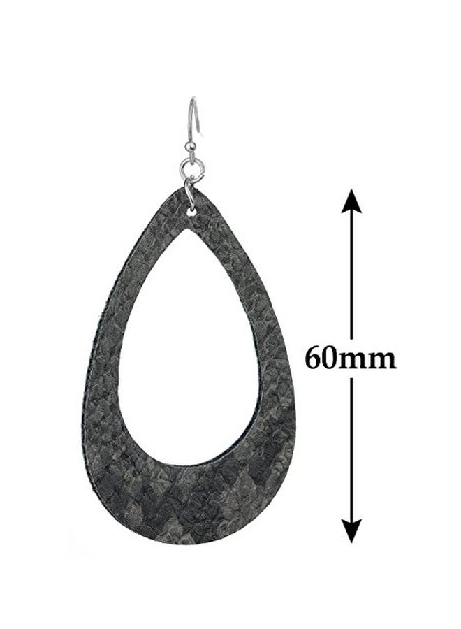 NYFASHION101 Alloy Leather Hollow Dangle Earrings - Image 2