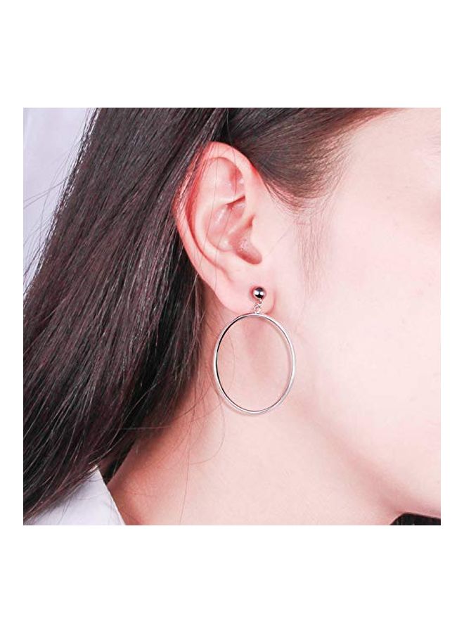 Sea of Ice Silver Plated Round Hoop Earrings - Image 4