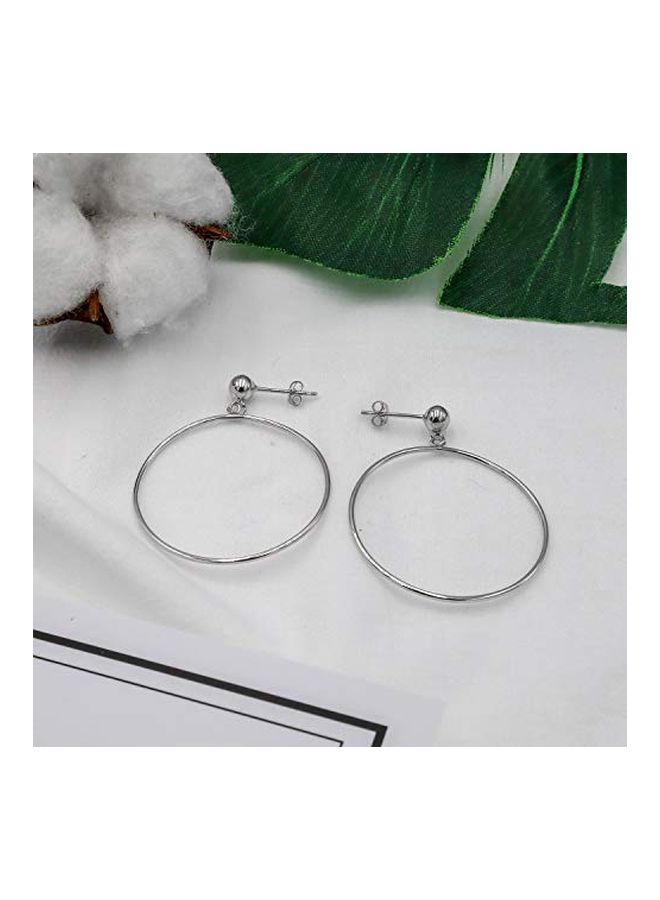 Sea of Ice Silver Plated Round Hoop Earrings - Image 5