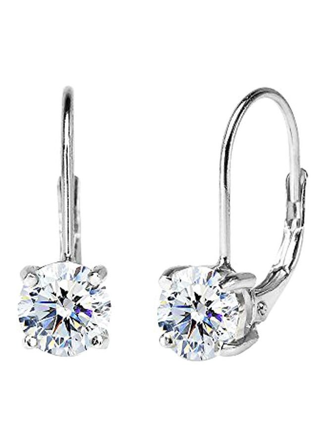 GemStar USA Sterling Silver Swarovski Zirconia Studded Earrings  - Image 1