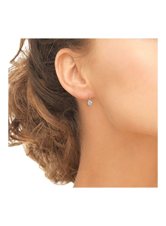 GemStar USA Sterling Silver Swarovski Zirconia Studded Earrings  - Image 2