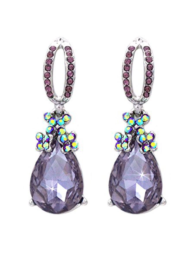 cocojewelry Rhinestone Studded Teardrop Earrings - Image 1