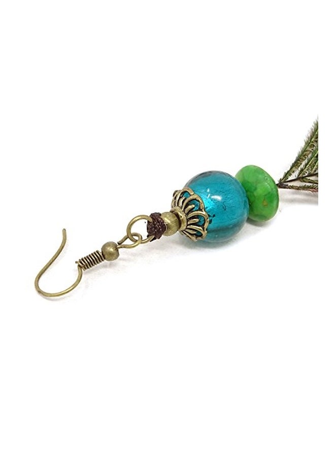 هونباي حلق أذن متدلٍ من ريش الطاووس - Image 4