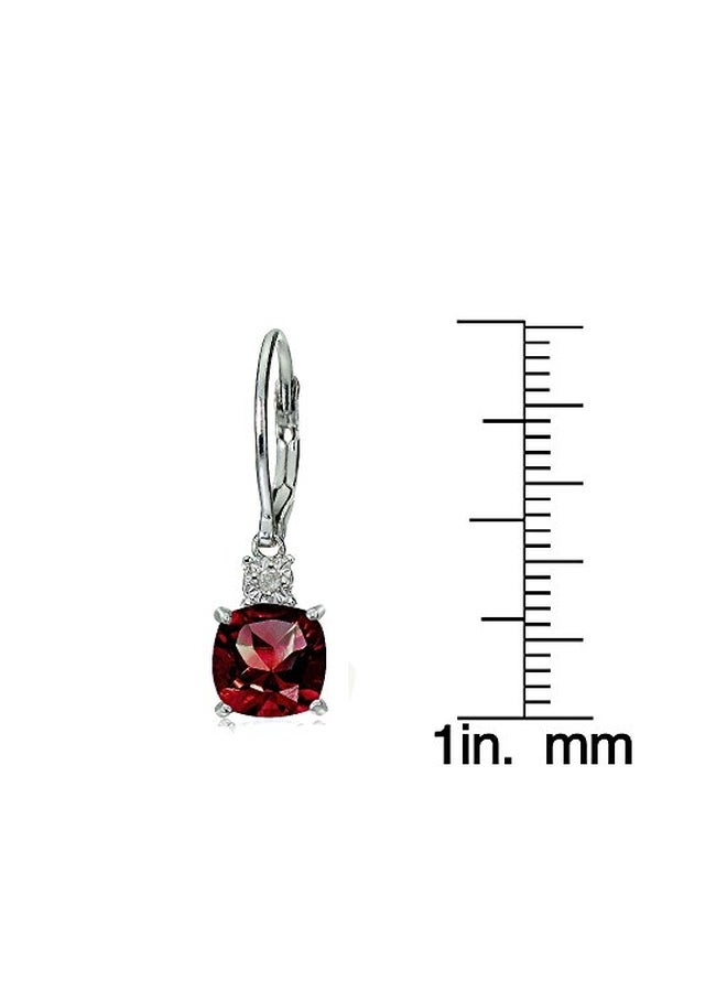 Ice Gems 925 Sterling Silver Ruby Studded Leverback Earrings - Image 2