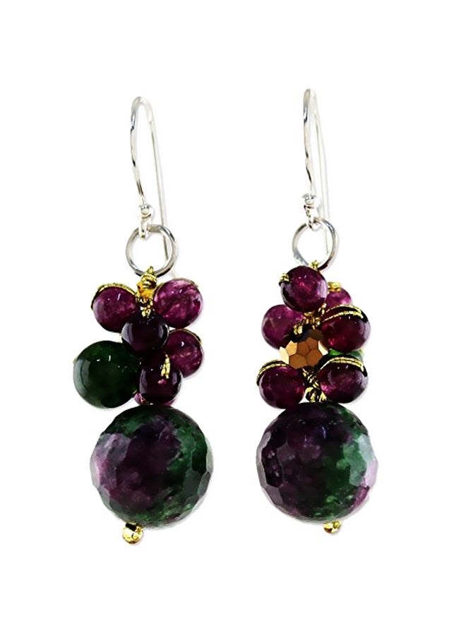 NOVICA 925 Sterling Silver Quartz And Glass Bead Embellished Sweet Berries Earrings - Image 1