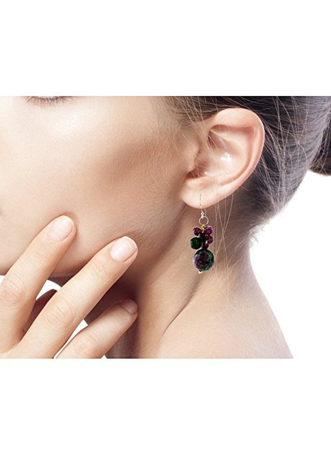 NOVICA 925 Sterling Silver Quartz And Glass Bead Embellished Sweet Berries Earrings - Image 5