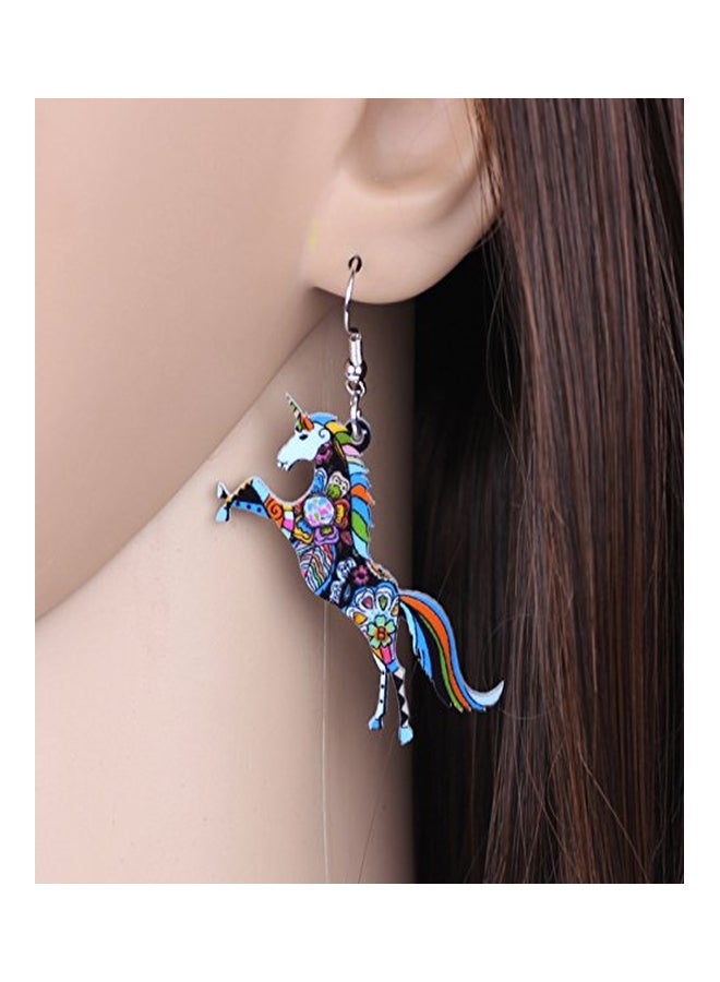 BONSNY Acrylic Unicorn Charm Dangle Earrings - Image 2