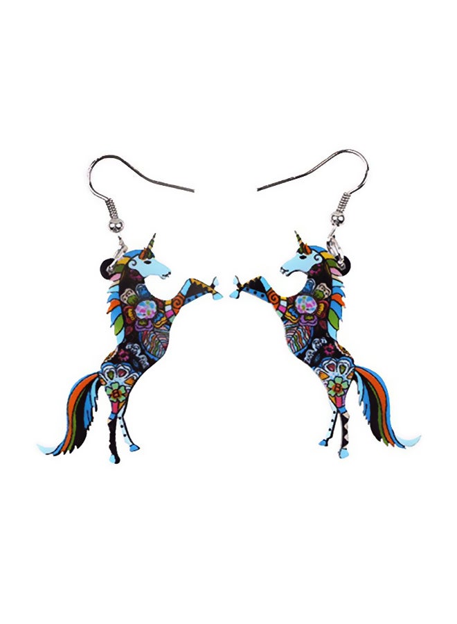 BONSNY Acrylic Unicorn Charm Dangle Earrings - Image 1