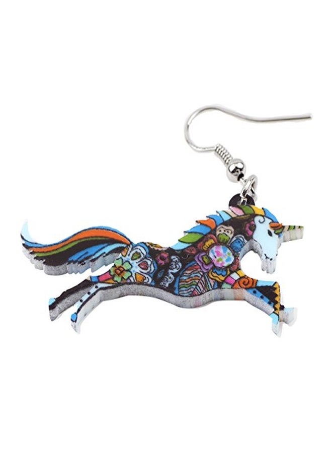 BONSNY Acrylic Unicorn Charm Dangle Earrings - Image 3